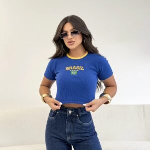 Brazilian Cropped Top – Blue
