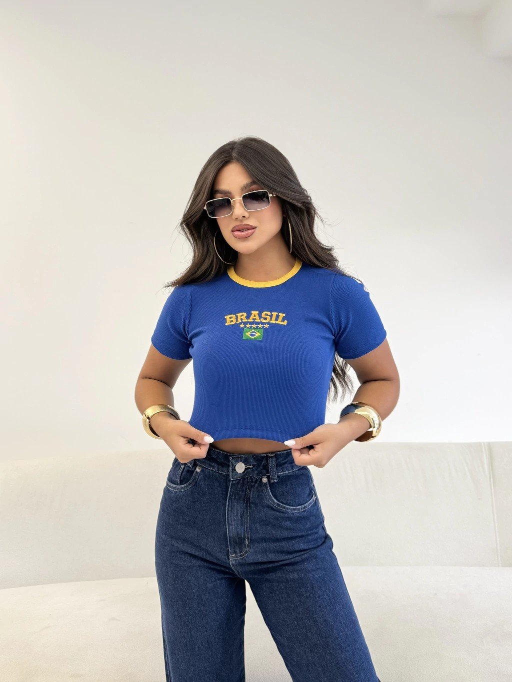 Brazilian Cropped Top – Blue